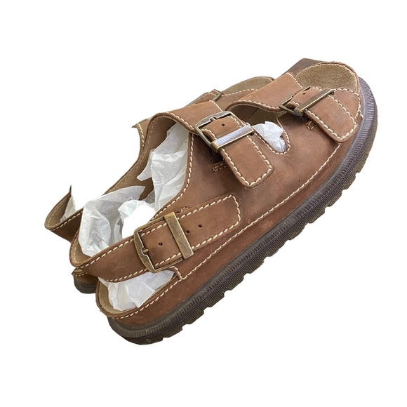 ARIZONIA JEAN CO Y2K Buckle Brown Suede Fisherman Platform Sandals Men's - Picture 5 of 9